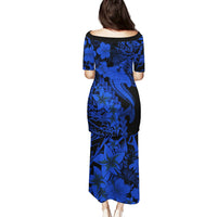 Aloha Hawaii Puletasi Hammerhead Shark Tattoo Polynesian Summer - Blue - Wonder Print Shop