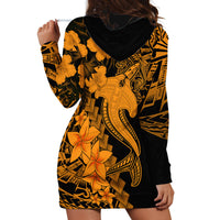 Aloha Hawaii Hoodie Dress Hammerhead Shark Tattoo Polynesian Summer - Gold - Wonder Print Shop