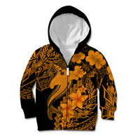 Aloha Hawaii Kid Hoodie Hammerhead Shark Tattoo Polynesian Summer - Gold - Wonder Print Shop