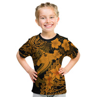 Aloha Hawaii Kid T Shirt Hammerhead Shark Tattoo Polynesian Summer - Gold - Wonder Print Shop