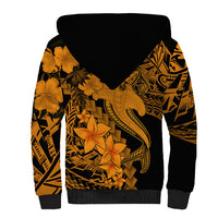 Aloha Hawaii Sherpa Hoodie Hammerhead Shark Tattoo Polynesian Summer - Gold - Wonder Print Shop