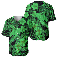 Aloha Hawaii Baseball Jersey Hammerhead Shark Tattoo Polynesian Summer - Green LT9 - Wonder Print Shop