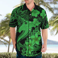 Aloha Hawaii Hawaiian Shirt Hammerhead Shark Tattoo Polynesian Summer - Green - Wonder Print Shop