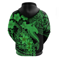 Aloha Hawaii Hoodie Hammerhead Shark Tattoo Polynesian Summer - Green - Wonder Print Shop
