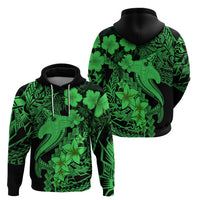 Aloha Hawaii Hoodie Hammerhead Shark Tattoo Polynesian Summer - Green - Wonder Print Shop