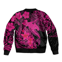 Aloha Hawaii Bomber Jacket Hammerhead Shark Tattoo Polynesian Summer - Pink LT9 - Wonder Print Shop