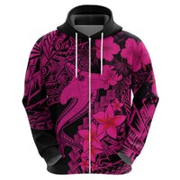 Aloha Hawaii Hoodie Hammerhead Shark Tattoo Polynesian Summer - Pink - Wonder Print Shop