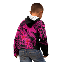 Aloha Hawaii Kid Hoodie Hammerhead Shark Tattoo Polynesian Summer - Pink - Wonder Print Shop