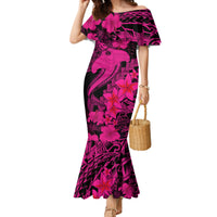 Aloha Hawaii Mermaid Dress Hammerhead Shark Tattoo Polynesian Summer - Pink - Wonder Print Shop