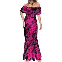 Aloha Hawaii Mermaid Dress Hammerhead Shark Tattoo Polynesian Summer - Pink - Wonder Print Shop