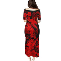 Aloha Hawaii Puletasi Hammerhead Shark Tattoo Polynesian Summer - Red - Wonder Print Shop