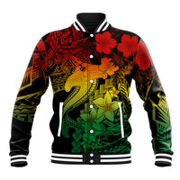 Aloha Hawaii Baseball Jacket Hammerhead Shark Tattoo Polynesian Summer - Reggae LT9 - Wonder Print Shop