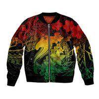 Aloha Hawaii Bomber Jacket Hammerhead Shark Tattoo Polynesian Summer - Reggae LT9 - Wonder Print Shop