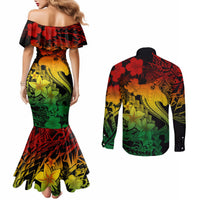 aloha-hawaii-couples-matching-mermaid-dress-and-long-sleeve-button-shirts-hammerhead-shark-tattoo-polynesian-summer-reggae