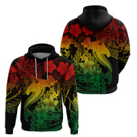 Aloha Hawaii Hoodie Hammerhead Shark Tattoo Polynesian Summer - Reggae - Wonder Print Shop