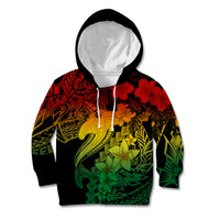 Aloha Hawaii Kid Hoodie Hammerhead Shark Tattoo Polynesian Summer - Reggae - Wonder Print Shop