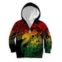 Aloha Hawaii Kid Hoodie Hammerhead Shark Tattoo Polynesian Summer - Reggae - Wonder Print Shop
