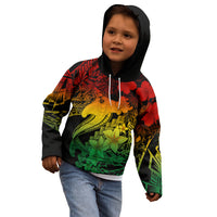 Aloha Hawaii Kid Hoodie Hammerhead Shark Tattoo Polynesian Summer - Reggae - Wonder Print Shop
