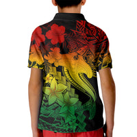 Aloha Hawaii Kid Polo Shirt Hammerhead Shark Tattoo Polynesian Summer - Reggae - Wonder Print Shop