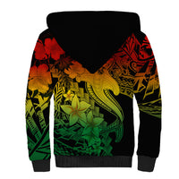 Aloha Hawaii Sherpa Hoodie Hammerhead Shark Tattoo Polynesian Summer - Reggae - Wonder Print Shop