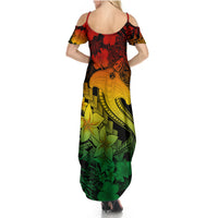 Aloha Hawaii Summer Maxi Dress Hammerhead Shark Tattoo Polynesian Summer - Reggae - Wonder Print Shop