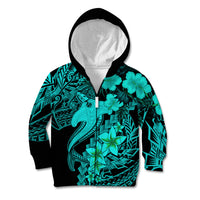 Aloha Hawaii Kid Hoodie Hammerhead Shark Tattoo Polynesian Summer - Turquoise - Wonder Print Shop
