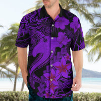 Aloha Hawaii Hawaiian Shirt Hammerhead Shark Tattoo Polynesian Summer - Violet - Wonder Print Shop