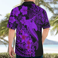 Aloha Hawaii Hawaiian Shirt Hammerhead Shark Tattoo Polynesian Summer - Violet - Wonder Print Shop