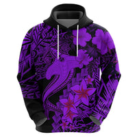 Aloha Hawaii Hoodie Hammerhead Shark Tattoo Polynesian Summer - Violet - Wonder Print Shop