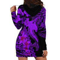 Aloha Hawaii Hoodie Dress Hammerhead Shark Tattoo Polynesian Summer - Violet - Wonder Print Shop