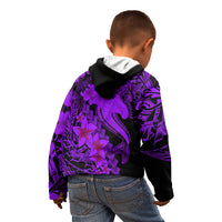 Aloha Hawaii Kid Hoodie Hammerhead Shark Tattoo Polynesian Summer - Violet - Wonder Print Shop
