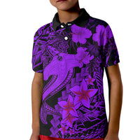 Aloha Hawaii Kid Polo Shirt Hammerhead Shark Tattoo Polynesian Summer - Violet - Wonder Print Shop