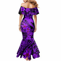 Aloha Hawaii Mermaid Dress Hammerhead Shark Tattoo Polynesian Summer - Violet - Wonder Print Shop