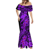 Aloha Hawaii Mermaid Dress Hammerhead Shark Tattoo Polynesian Summer - Violet - Wonder Print Shop