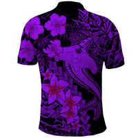 Aloha Hawaii Polo Shirt Hammerhead Shark Tattoo Polynesian Summer - Violet - Wonder Print Shop