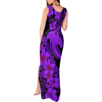 Aloha Hawaii Tank Maxi Dress Hammerhead Shark Tattoo Polynesian Summer - Violet - Wonder Print Shop