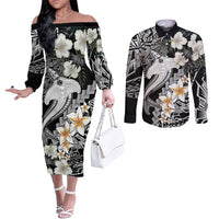 aloha-hawaii-couples-matching-off-the-shoulder-long-sleeve-dress-and-long-sleeve-button-shirts-hammerhead-shark-tattoo-polynesian-summer-white