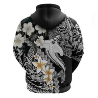 Aloha Hawaii Hoodie Hammerhead Shark Tattoo Polynesian Summer - White - Wonder Print Shop