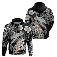 Aloha Hawaii Hoodie Hammerhead Shark Tattoo Polynesian Summer - White - Wonder Print Shop