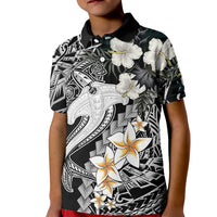 Aloha Hawaii Kid Polo Shirt Hammerhead Shark Tattoo Polynesian Summer - White - Wonder Print Shop