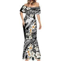 Aloha Hawaii Mermaid Dress Hammerhead Shark Tattoo Polynesian Summer - White - Wonder Print Shop