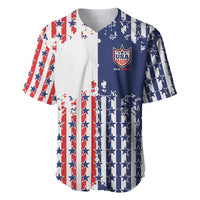 2026 Rugby Nations Series Custom United States Baseball Jersey Red Star And Stripes Pattern