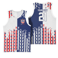 2026 Rugby Nations Series Custom United States Basketball Jersey Red Star And Stripes Pattern