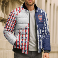 2026 Rugby Nations Series Custom United States Bomber Puffer Jacket Red Star And Stripes Pattern