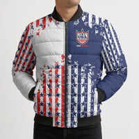 2026 Rugby Nations Series Custom United States Bomber Puffer Jacket Red Star And Stripes Pattern