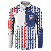 2026 Rugby Nations Series Custom United States Button Sweatshirt Red Star And Stripes Pattern