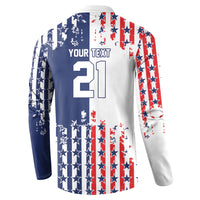 2026 Rugby Nations Series Custom United States Button Sweatshirt Red Star And Stripes Pattern