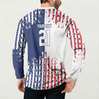 2026 Rugby Nations Series Custom United States Button Sweatshirt Red Star And Stripes Pattern