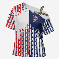 2026 Rugby Nations Series Custom United States Cross Shoulder Shirt Red Star And Stripes Pattern