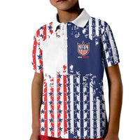 2026 Rugby Nations Series Custom United States Kid Polo Shirt Red Star And Stripes Pattern